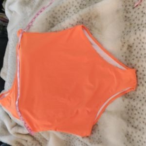 One-shoulder, Neon, Orange, Swimsuit, 2XL